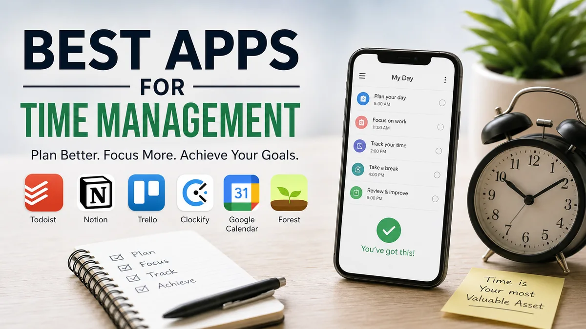 best apps for time management: 12 Top Picks for 2026
