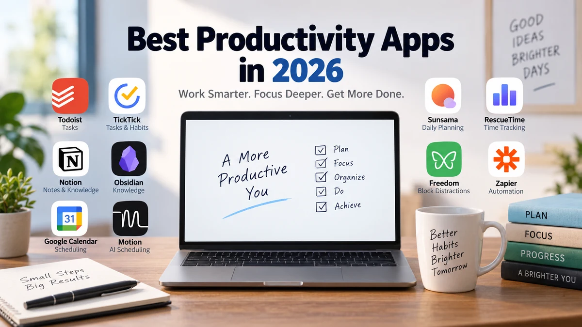 best productivity apps: 15 Top Tools for 2026