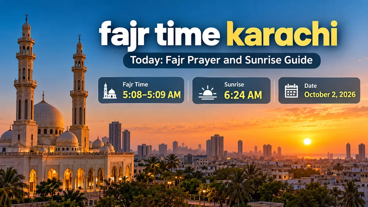 fajr time karachi Today – Prayer & Sunrise Time